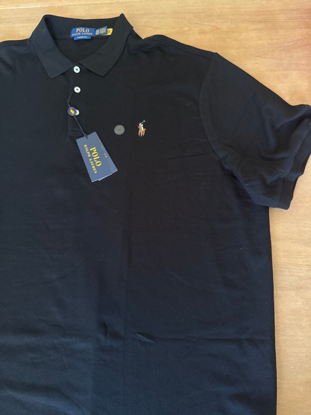 Men's Polo Ralph Lauren Classic Fit Black Polo Shirt Size XXL Classic Polo Logo